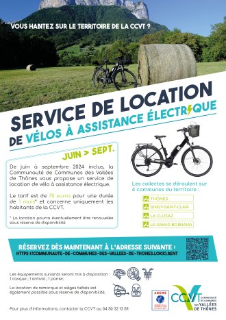 C.C.V.T. : Service de locations de vélo à assistance électrique
