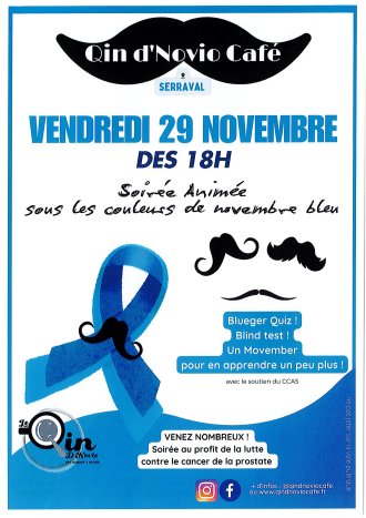 Vendredi 29 novembre dès 18h : soirée animée organisée par le Qin d'Novio Café.